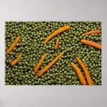 Green peas and carrots print