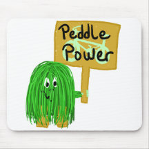 Green peddle power mouse pads