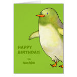 Green Penguin Greeting Card(customizable)