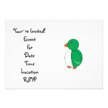 Green penguin invites