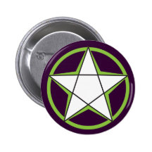 Green Pentacle Buttons