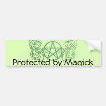 Green pentacle with flourishes bumper sticker