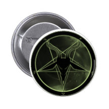 Green Pentagram Pinback Buttons