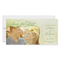 Green Photo Save the Date Wedding Announcement