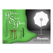 Green Photoshoot Party Invitations