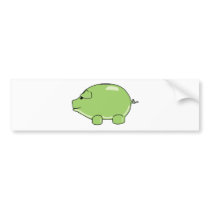 Green Pig Bumper Sticker
