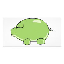 Green Pig Photo Card