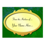 Green Pine Holiday Recipe Card Post Cards