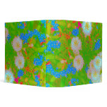 Green, Pink & Blue Flowers Notebook Vinyl Binder