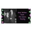 green pink dots photo cards