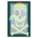 Green Pirate Skull Blank Stationery
