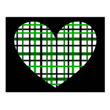 Green Plaid Post Cards