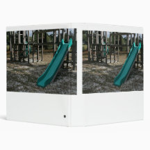 Green Playground slide, wood jungle gym Vinyl Binders