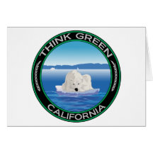 Green Polar California Greeting Card
