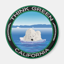 Green Polar California Magnet