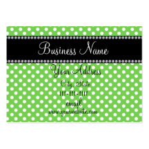 Green polka dots bling business card