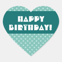 Green Polka Dots Happy Birthday Sticker