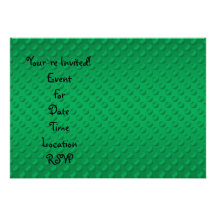 Green polka dots on green background personalized invitation