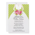 Green Polka Dotted Bride Bridal Shower Invitation