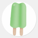 Green Pop Ice Round Stickers