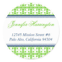 Green preppy custom fancy return address label