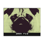 Green Pug Dog Postcard ~ Pooch Pop Art