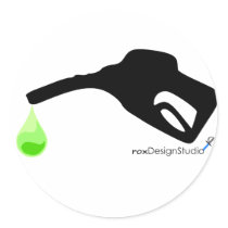 green Pump Round Sticker