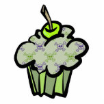 green punk skull crossbones cupcake photo cutouts