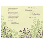 Green & Purple Abstract Floral Wedding Program