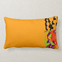 Green Purple Orange Abstract Pillow