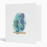 Green & Purple Seahorses in the Ocean Vinyl Binder