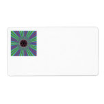 Green Purple Sunburst Fractal Personalised Shipping Labels
