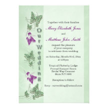 Green purple wedding engagement anniversary personalized announcement