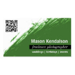Green QR CODE Photographer Business Card