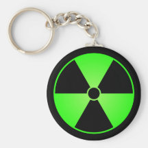 Green Radiation Symbol Keychain
