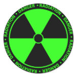 Green Radiation Symbol Sticker