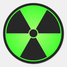 Green Radiation Symbol Sticker