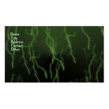 Green Raining Lightning Business Card Template