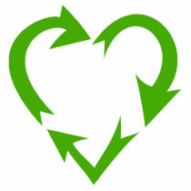 Green Recycle Heart Acrylic Cut Outs