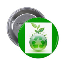 green-recycle-img pinback buttons