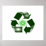 Green Recycle Logo Small Poster  Print