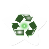 Green Recycle Logo Star Sticker