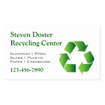 Green Recycle Symbol Business Card Templates
