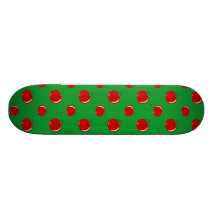 Green red apple pattern skateboard