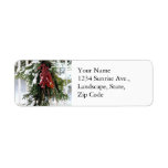 Green Red Pine Swag Winter Return Address Label