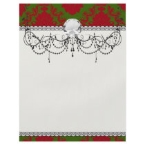 green red romantic christmas damask flyer design