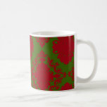 green red romantic christmas damask mugs
