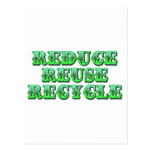 Green Reduce Reuse and Recycle Postcards
