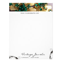 Green Rhinestone Letterhead
