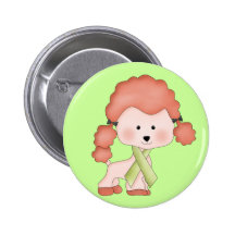 Green Ribbon Awareness Poodle Pins